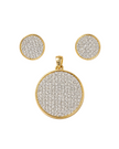 Circular American Diamond Earrings And Pendant Set / Ruchi