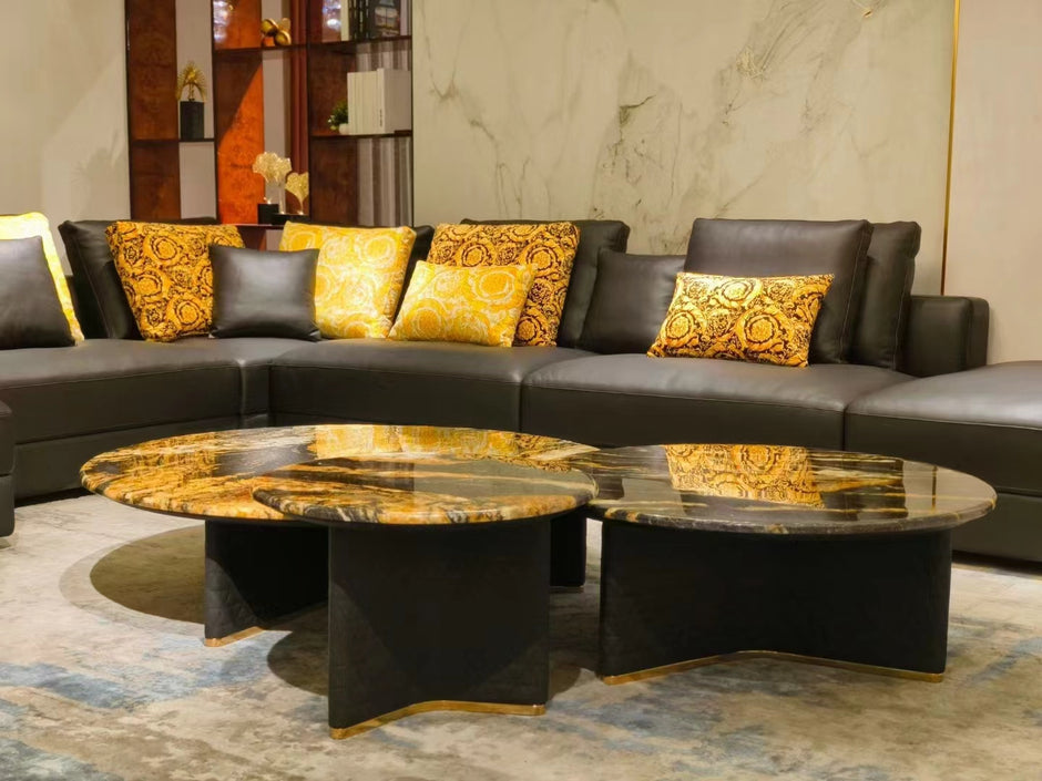 Spacious Leather Modular Sectional Sofa With Chaise / Ruchi