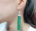 Tassel Design Green Agate Necklace Or Earrings / Ruchi