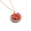 Pink Rose Pearl Petal Necklace / Ruchi