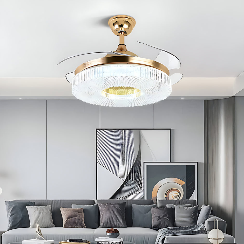 Modern Remote Control LED Ceiling Fan Light / Ruchi