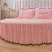 Round Cotton Fitted Bedsheet Bed-skirt Set