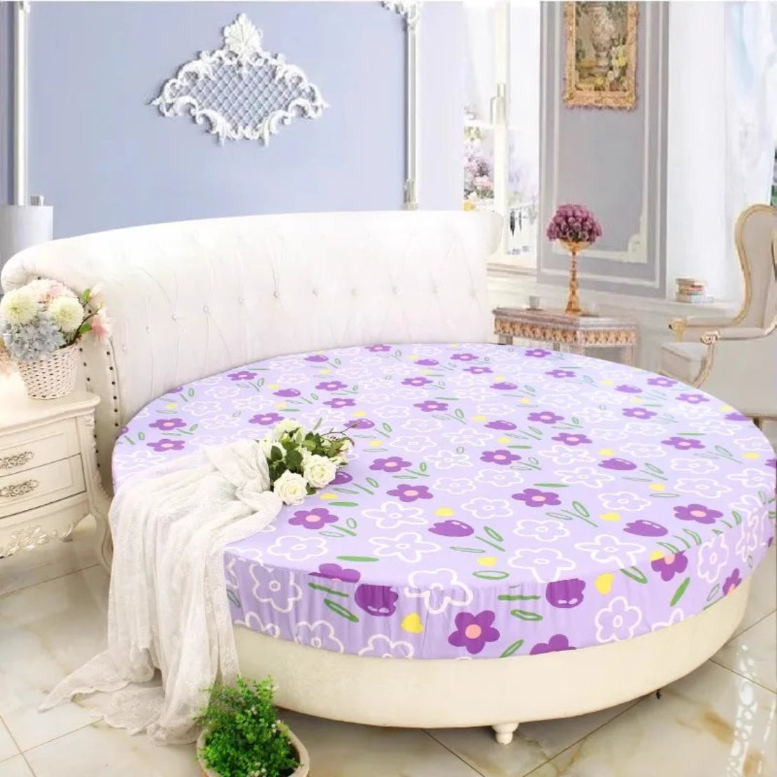 Modern Cotton Fitted Sheet For Round Bed / Ruchi