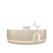 Modern LED Curved Wooden Reception Desk / Ruchi