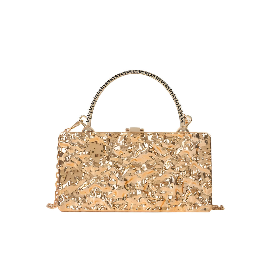 Crossbody Metal Clutch Handbag For Wedding / Ruchi