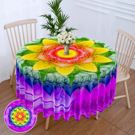 63 Inch Fabric Round Tablecloth / Ruchi