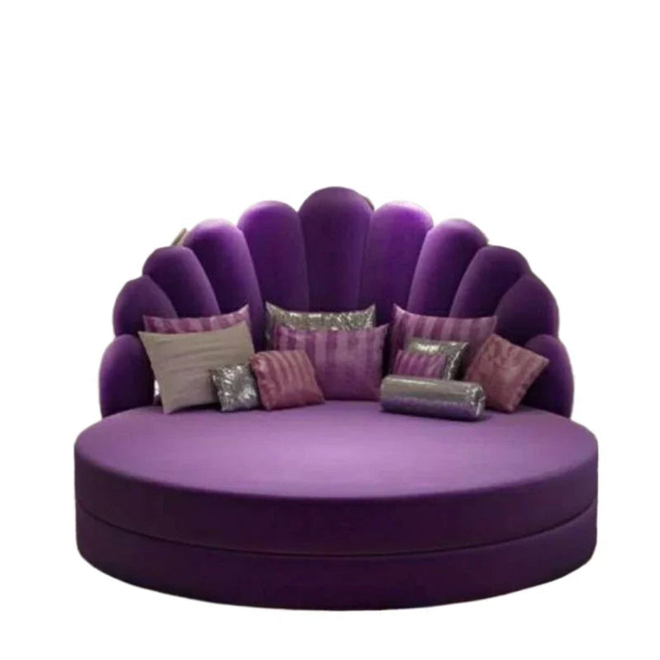 Luxury Velvet Round Bed
