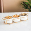 Nordic Ceramic Fruit Bowl Set With Metal Stand / Ruchi