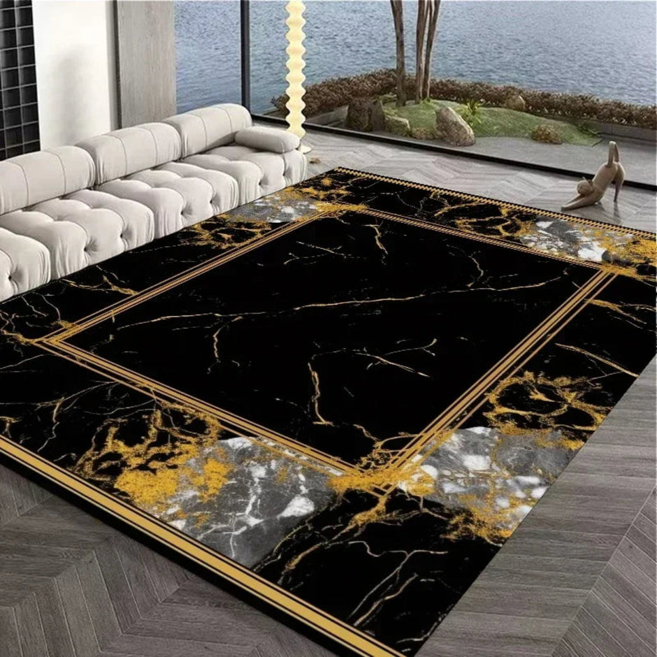Marble Design Anti Skid Rug For Bedroom