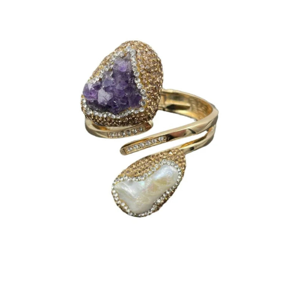 Spiral Pearl Cuff Bracelet For Women / Ruchi