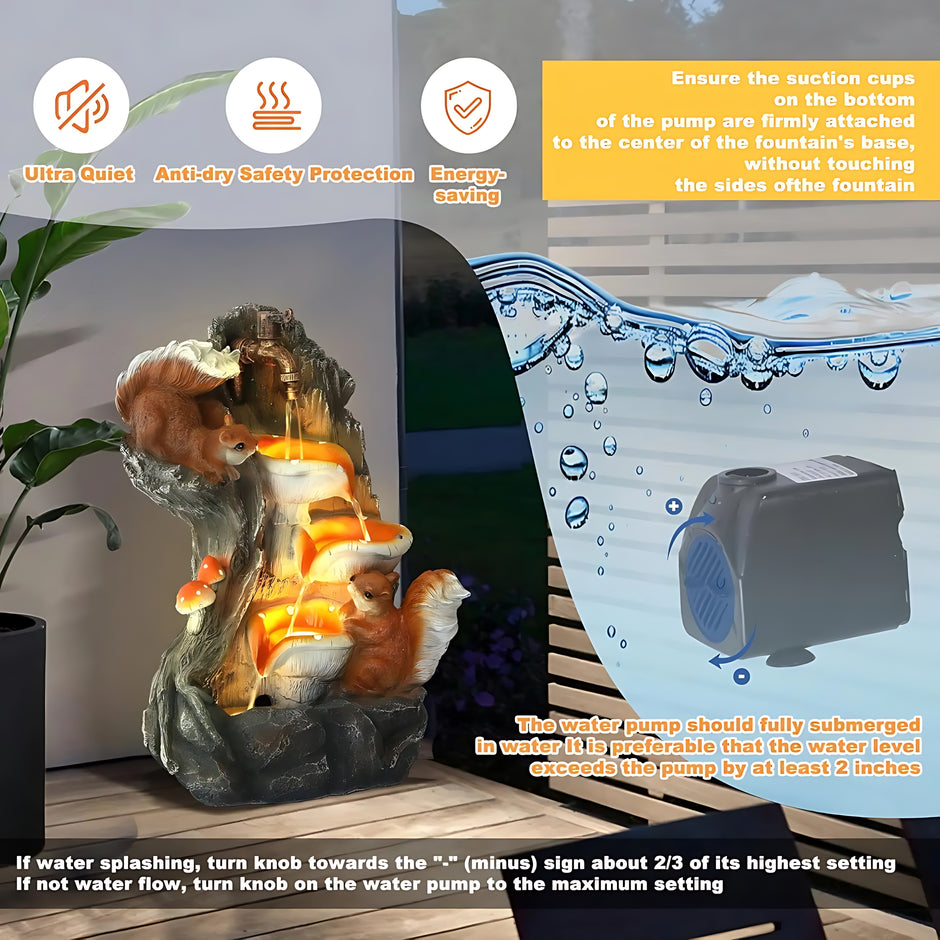Nature Design LED Outdoor Resin Water Fountain / Ruchi