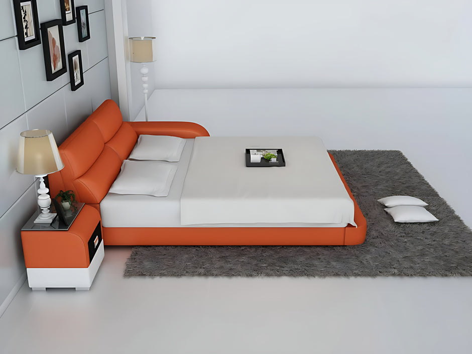 Modern LED Platform Leather Bed / Ruchi