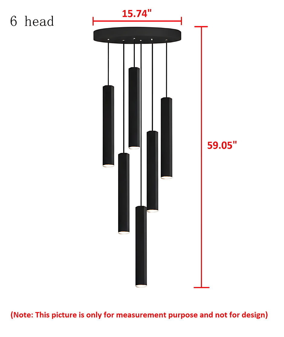 Black Modern LED Pendant Lighting / Ruchi