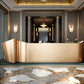 Golden Luxury Wooden Reception Desk / Ruchi
