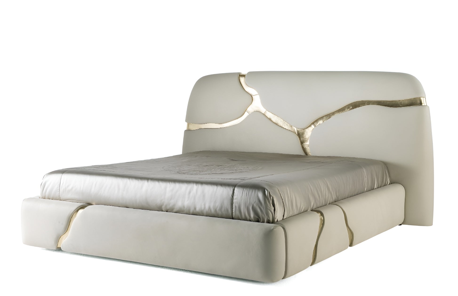 Crackel Design Leather Bedroom Set / Ruchi