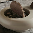Extendable Round Wooden Coffee Table With Storage / Ruchi
