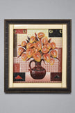 Printed Flower Pot Framed Wall Hanging / Ruchi