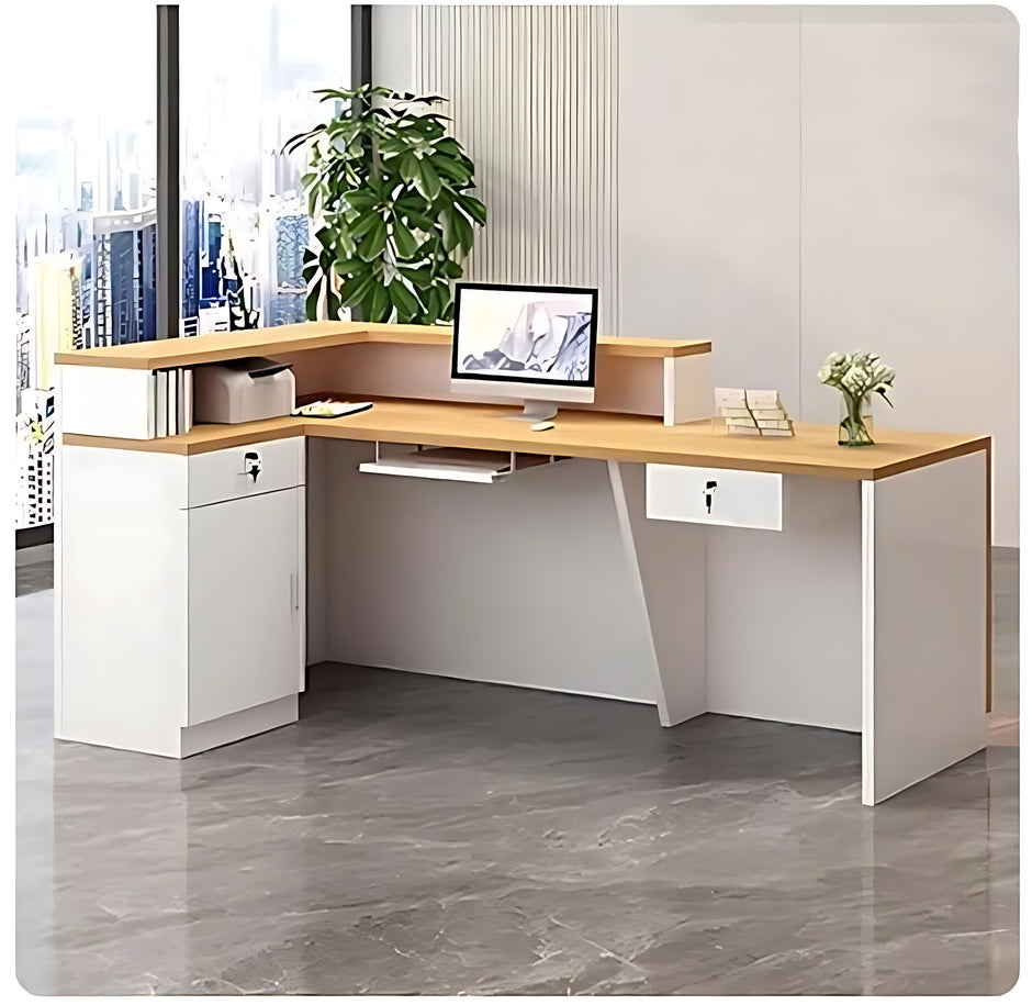 Modern Wooden LED Reception Desk / Ruchi