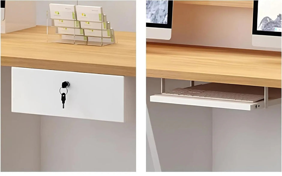Modern Wooden LED Reception Desk / Ruchi