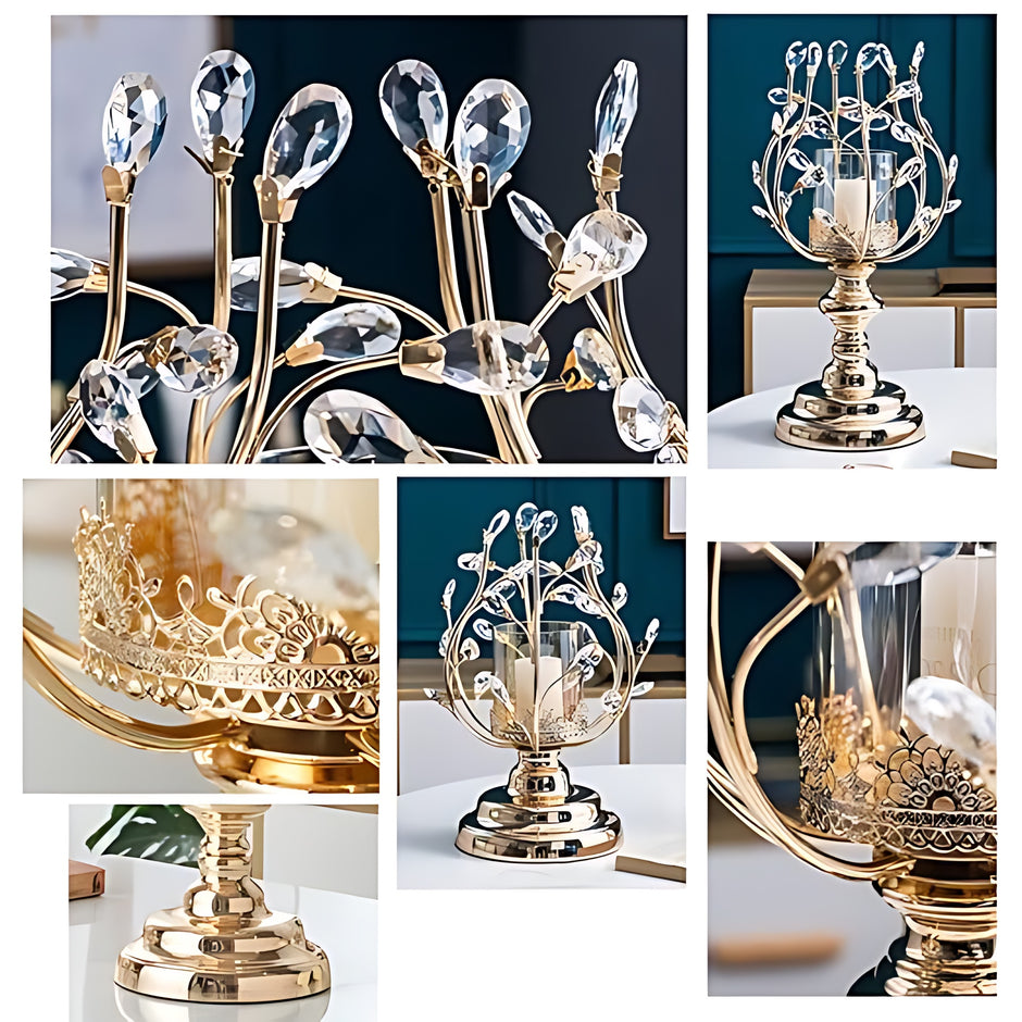Vintage Metal Candle Holder Glass / Ruchi