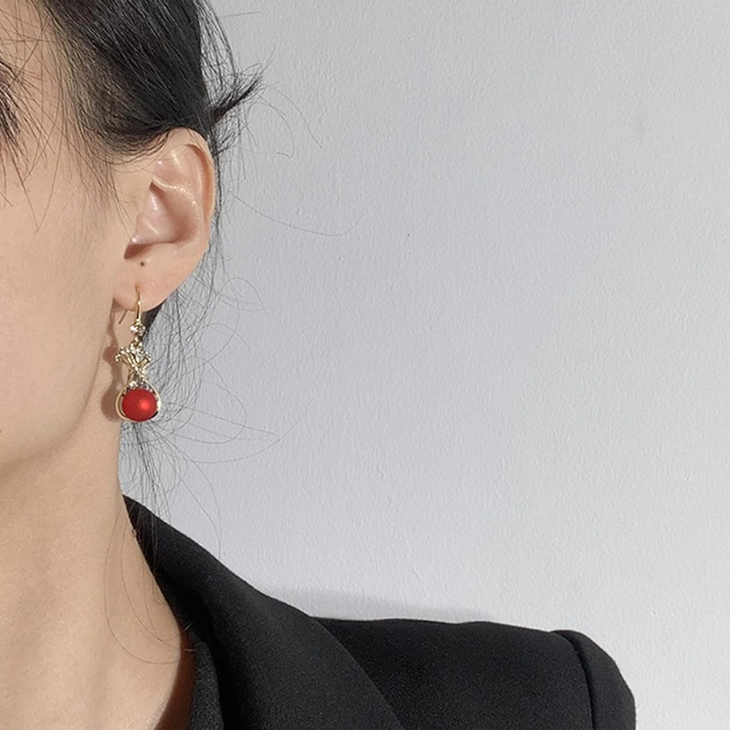 Round Cubic Zirconia Drop Earrings / Ruchi 