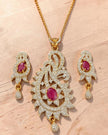 Traditional Indian Style Cubic Zirconia Jewelry Set / Ruchi 