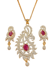 Traditional Indian Style Cubic Zirconia Jewelry Set / Ruchi 