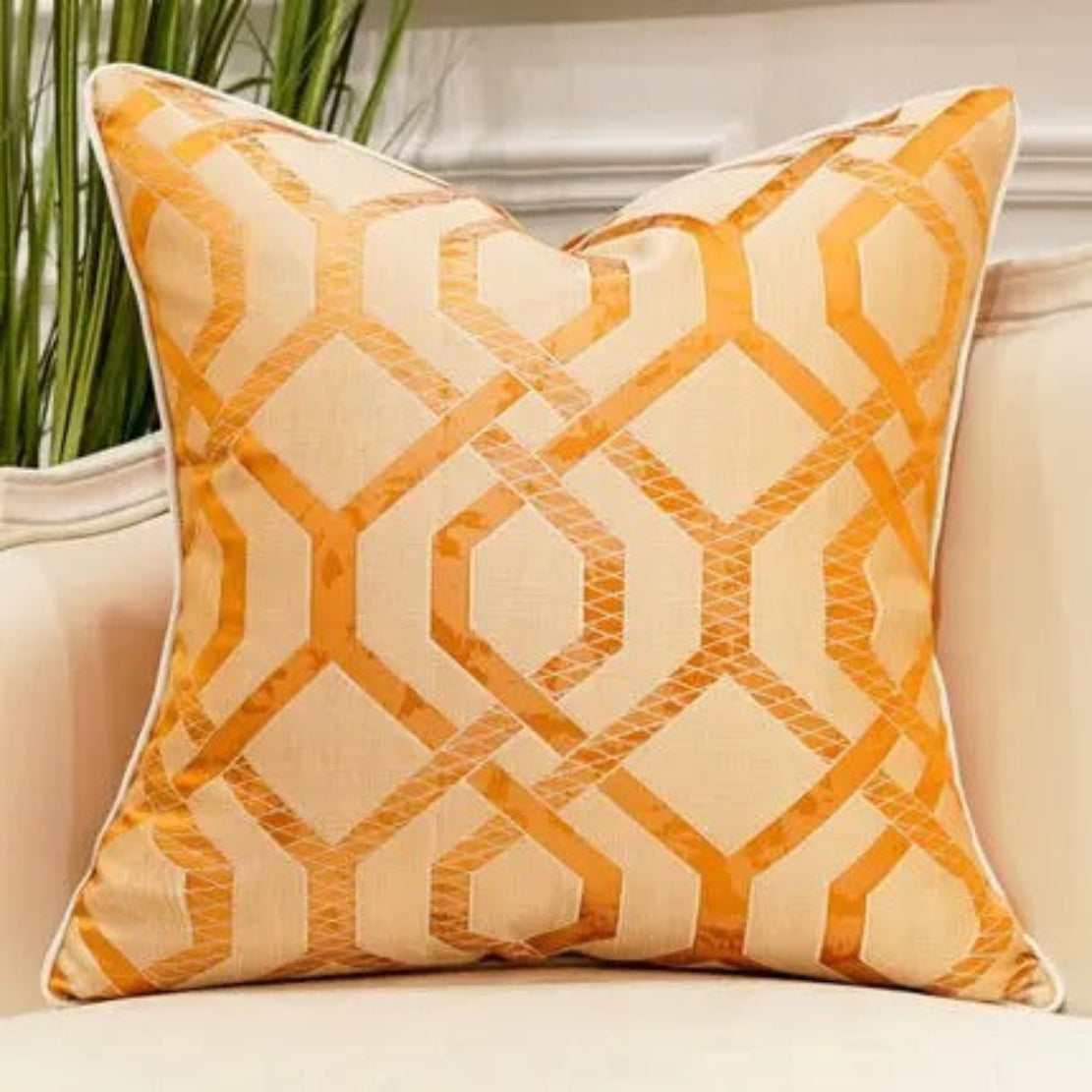 Embroidered Jacquard Pillow Case / Ruchi