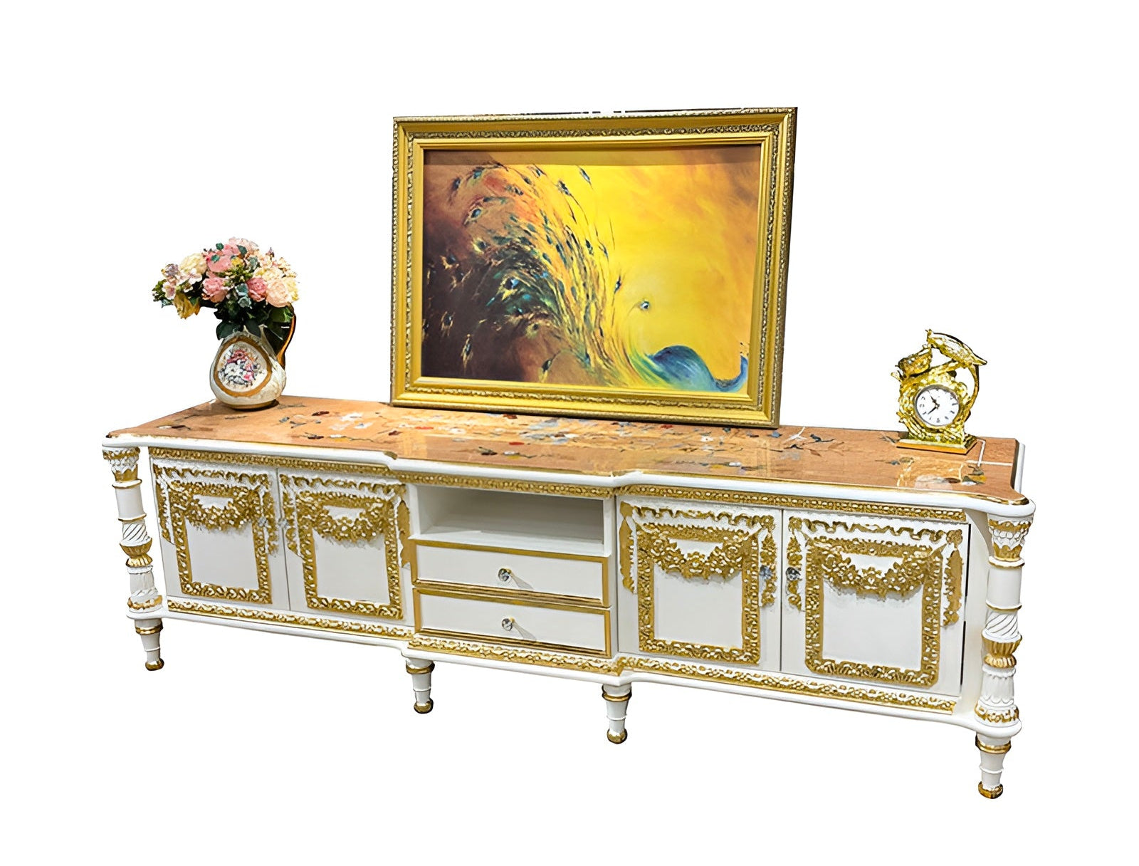 European Wooden TV Stand Cabinet With Storage / Ruchi