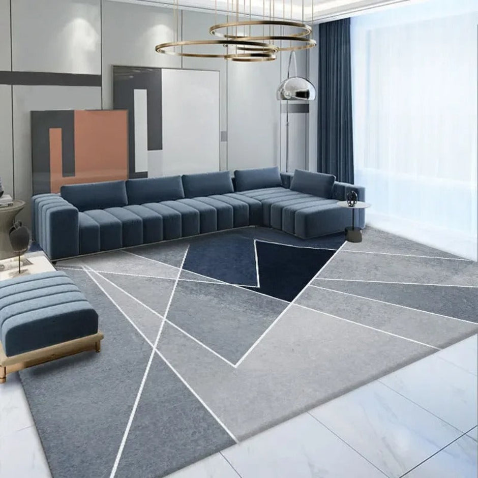 Geometric Polyester Fiber Anti-Slip Floor Rug