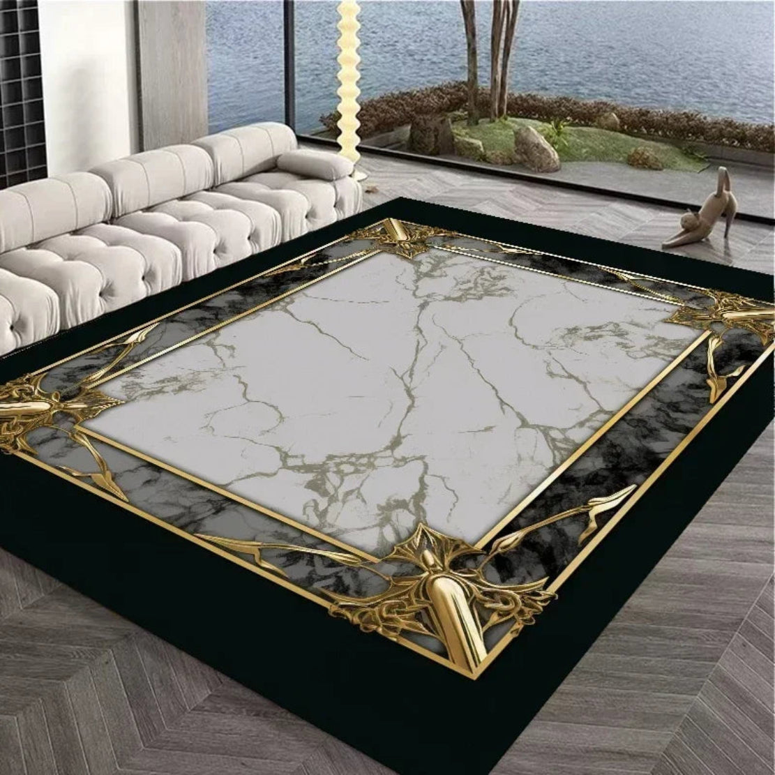 Marble Design Anti Skid Rug For Bedroom