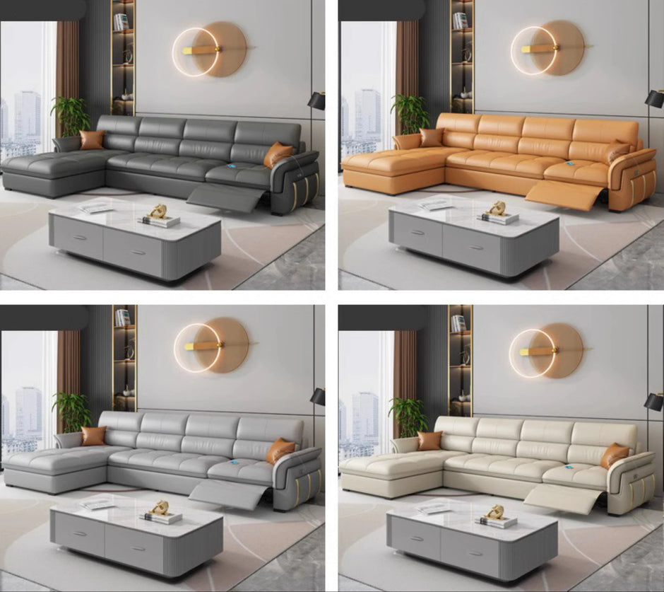 Leather Recliner Sectional Sofa