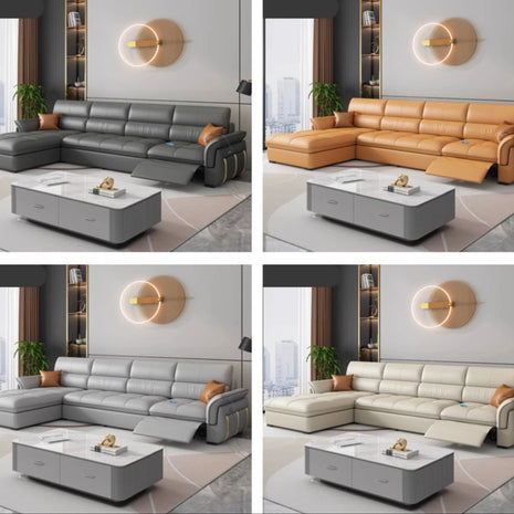 Leather Recliner Sectional Sofa
