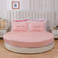 Round Cotton Fitted Bedsheet Bed-skirt Set