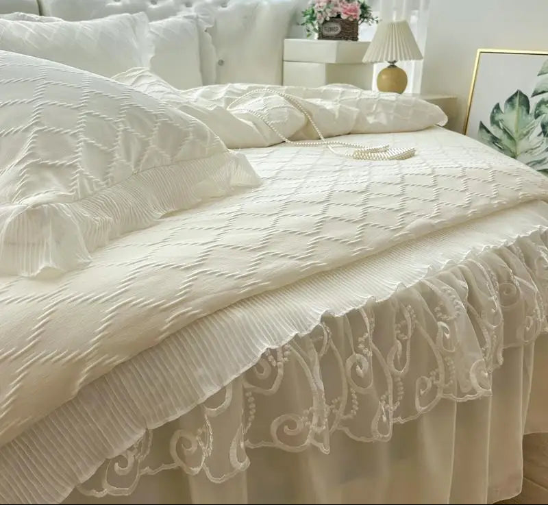 Round Microfiber Fabric Fitted Bedsheet And Bed-Skirt