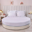 Plain Round Cotton Fitted Sheet With Pillowcases / Ruchi