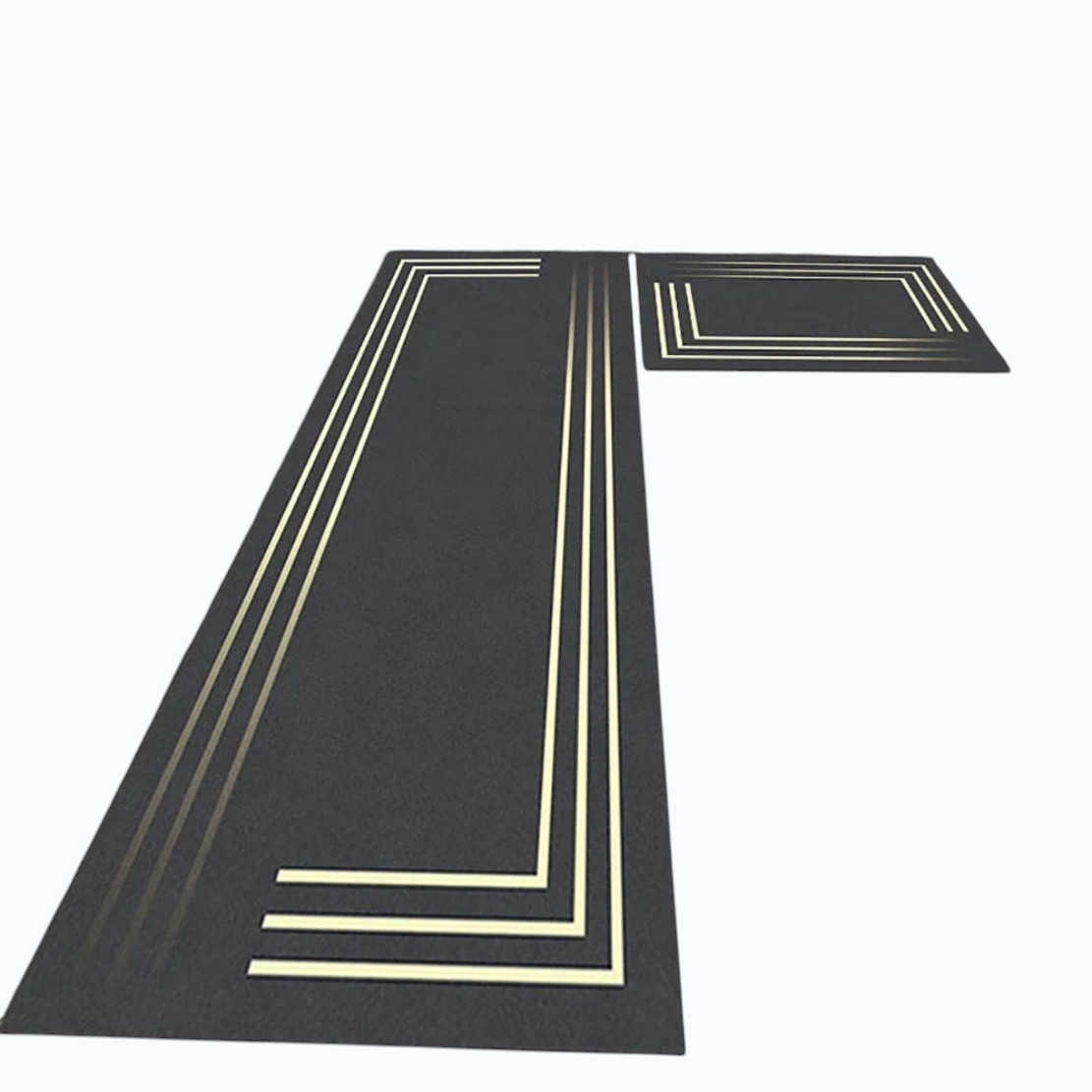 Set Of 2 Modern Non-Slip Water Absorbent Velvet Floor Mat