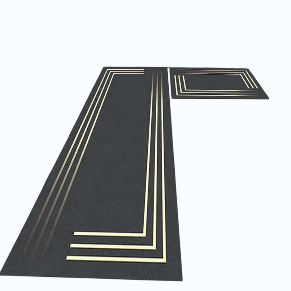 Set Of 2 Modern Non-Slip Water Absorbent Velvet Floor Mat