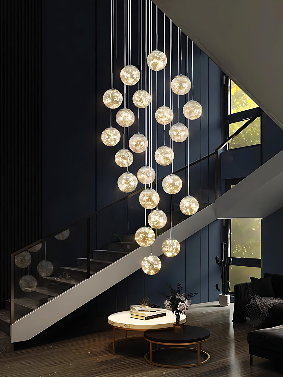 LED Ball Pendant Light Chandelier For Staircase / Ruchi