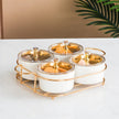 Nordic Ceramic Fruit Bowl Set With Metal Stand / Ruchi