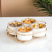 Ceramic Dry Fruit Bowl Set With Lid / Ruchi
