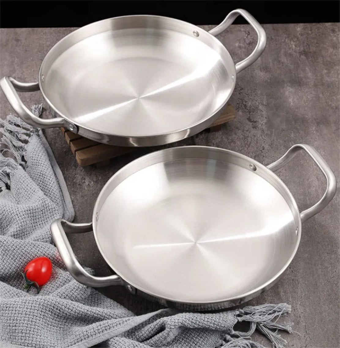 Non Stick Brass Cooking Pan With Handles / Ruchi