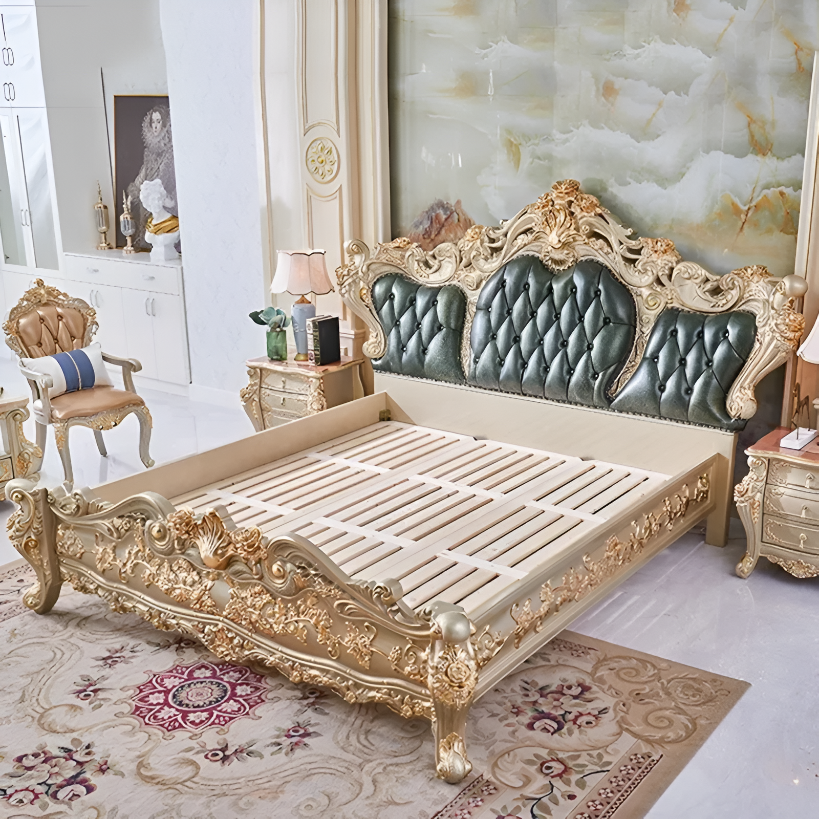 Luxury European Leather Bed / Ruchi