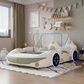 Children's LED Leather Car Bed with Speaker