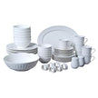 46 Pieces White Ceramic Dinnerware Set For 6 / Ruchi