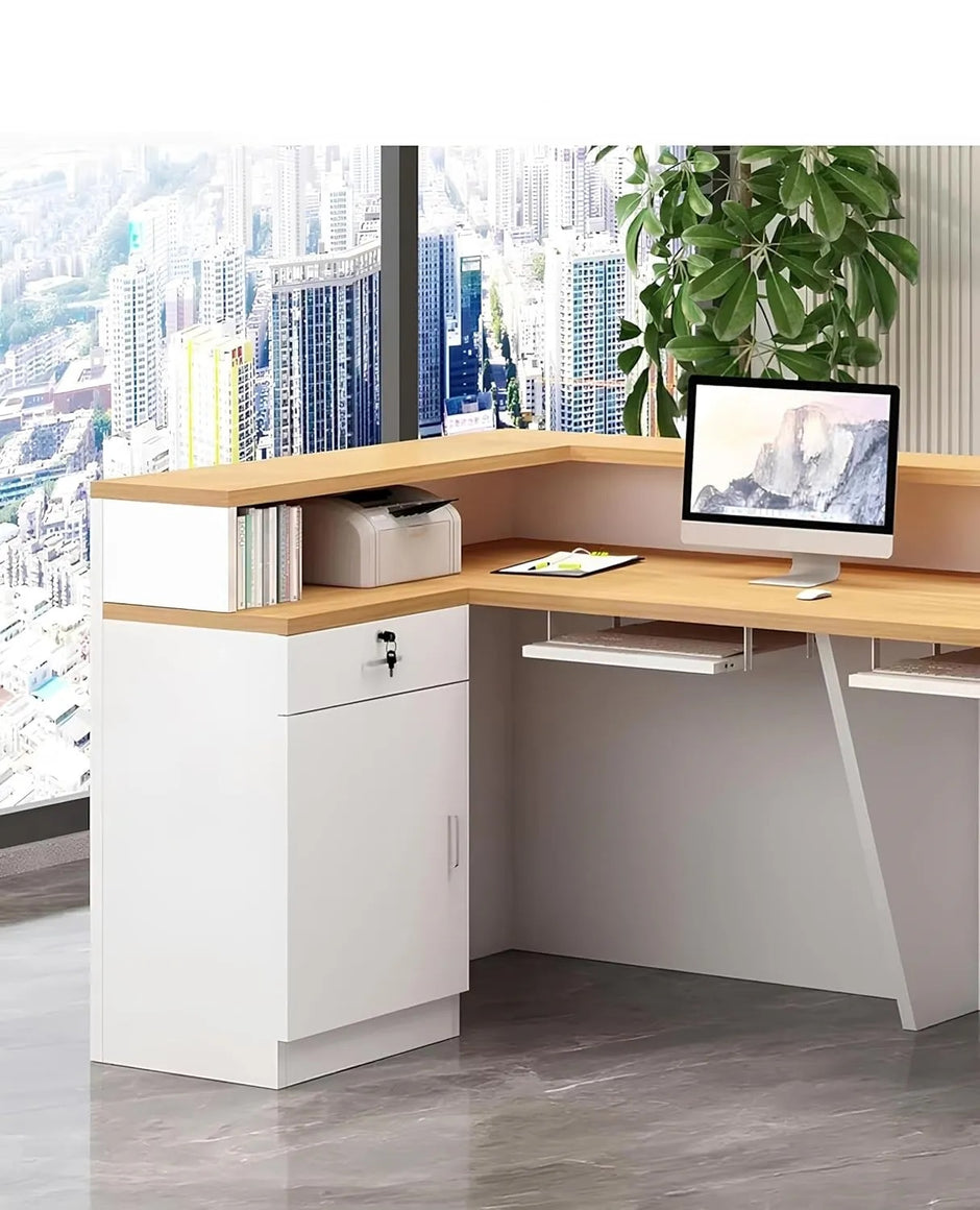 Modern Wooden LED Reception Desk / Ruchi