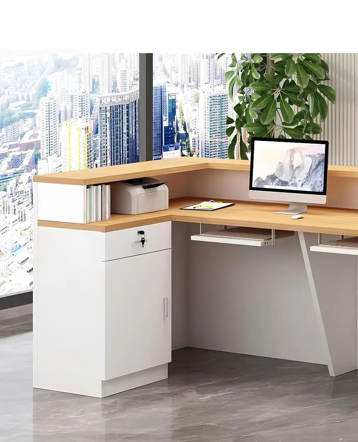 Modern Wooden LED Reception Desk