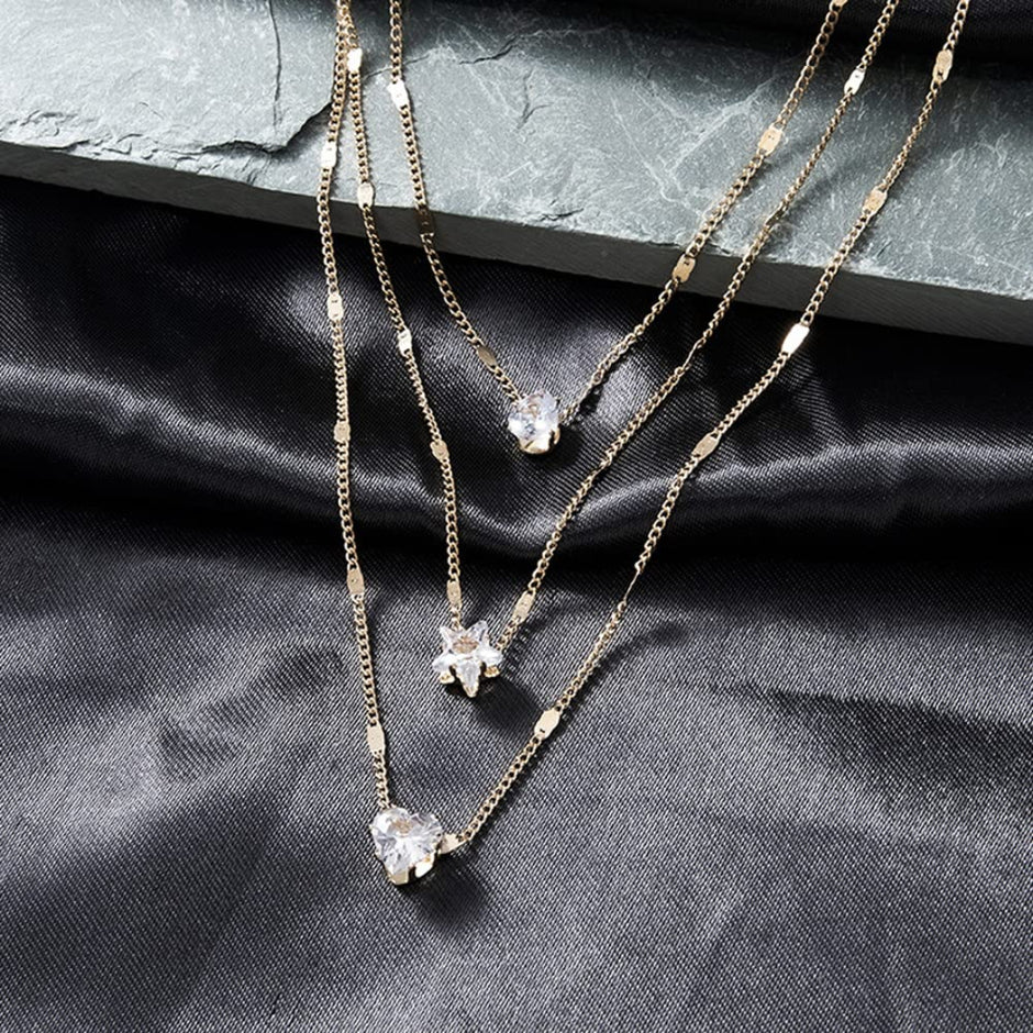 Triple Layered Women Pendant Necklace / Ruchi