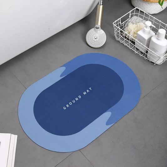 Ultra-Absorbent Oval PVC Anti-Slip Bath Mat / Ruchi