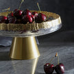 Golden Glass Top Fruit Bowl Stand / Ruchi